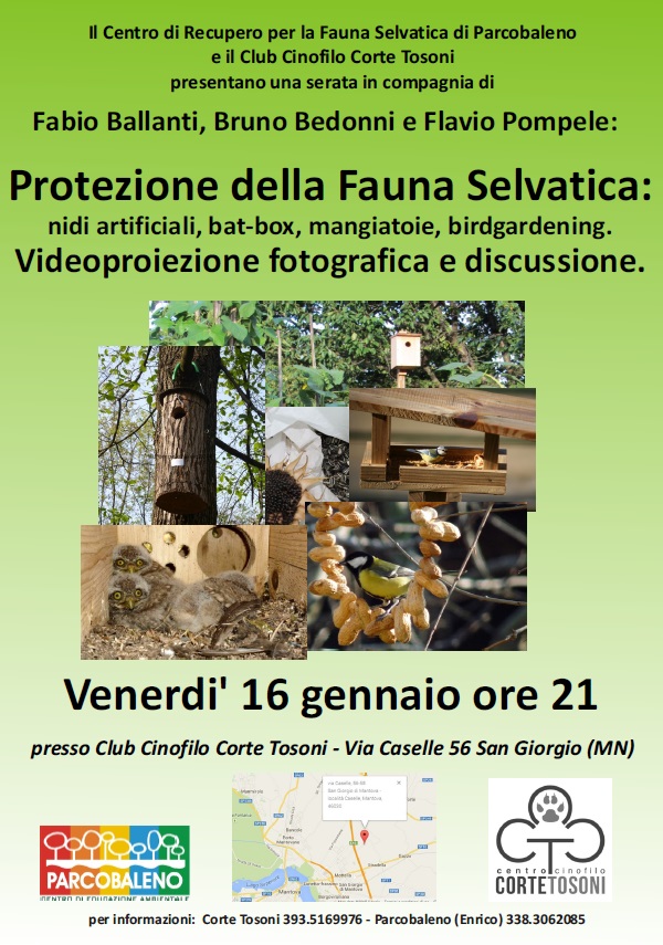 protezione della fauna selvatica: serata a Mantova